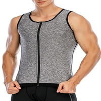 Мъжки тренировъчна жилетка за отслабване на жилетка за отслабване Neoprene Zipper Sauna Town Top Workout Sweat Rish Rish