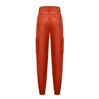 Одеерби товарни панталони за жени случайни панталони гащеризони панталони панталони червено