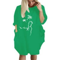 Pfysire дамски котешка тениска рокля лятна ежедневна туника midi рокли светло зелено xl