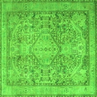 Ahgly Company Indoor Square Persian Green Traditional Area Rugs, 5 'квадрат