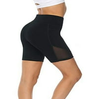 Glonme Ladies Yoga Shorts Tummy Controlts Bottoms Висока талия тренировка спорт къси панталони Волейбол еластични гамаши фитнес солиден цвят мини панталони бяло xxl