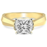 Карат IGI Сертифицирана принцеса Форма лаборатория отрасна диамантен годежен пръстен