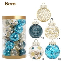 Коледни топки Коледно дърво орнаменти топка висящо дърво висулки безделници за домашно парти декор 2.36 Синьо злато