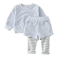Бебешки дрехи дрехи райета + Суитчър за носене на питс Детс Топс Спортни панталони комплект малки деца есенни тоалети 3- години