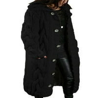 Beiwei жени градиент с дълъг ръкав жилетка пуловер отворен фронт свободно яке плътно цвят с джобове изхожда черно 4xl