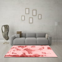 Ahgly Company Indoor Rectangle Abstract Red Modern Area Rugs, 7 '9'