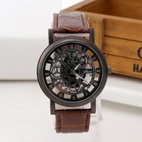 Kunyu Men Fashion Business Roman Roman Numerals Sports Clock Fau Leather Quartz Writy Watch