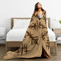 Кафяв норвежки викингски граф шаблон за хвърляне на одеяло, леко уютно меко хвърляне на одеяло за дивана, 60 x50 хвърлете одеяла за легло
