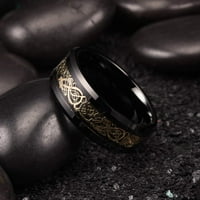 Dragon Men Tungsten Carbide Ring Silver Blue Black Celtic Dragon Сватбена лента Полско покритие