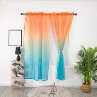 Градиентен цвят полиестер чиста завеса прозорец спалня драпиращ декор за дома