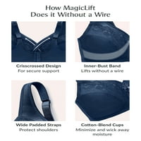 Glamorise Пълна фигура плюс размер MagicLift Minimizer BRA Wirefree 1003