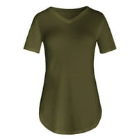 Puawkoer Топ тениска за жени памук с къси ръкави с твърд цвят на открито разхлабена каузална тениска тениска жени празни топ жени лято