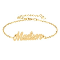 Име на Madison Име гривна Злато Данни Първоначално имена на веригата гривни за подарък за завършване на момичета