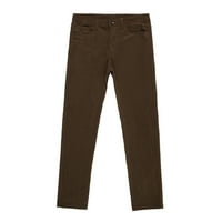 Мъжки панталони Zuwimk Slim Fit, Мъжки класически подпис на подпис Khaki Lu Cotton Pants Coffee, 34
