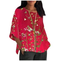 Дамски памучни върхове плюс размер свободни блузи ръкави ежедневни кимонови върхове