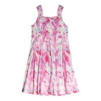 Момичета без ръкави абстрактни плисирана флорална рокля, размер: - 14