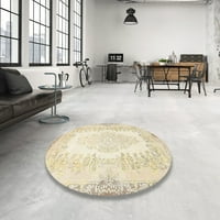 Ahgly Company на закрито кръг традиционните златни руси златни персийски килими, 3 'кръг