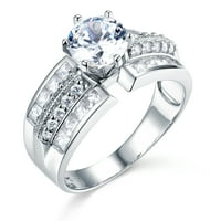 Wellingsale дамски стерлингов сребърен сватбен годежен пръстен - размер 7