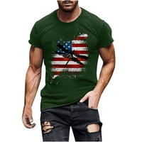 Мъже 4 юли тениска тънък прилепнал къс ръкав тениска модна графична мускулна ризи ежедневна атлетична тренировка риза лято меки улични дрехи