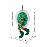 Коледен венец, забавен елф крак венец, висулка за коледно дърво Коледна украса за домашно парти