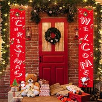 TURECLOS Коледна кукла празнична сцена аранжимент за декорация Завест на вратата висящо знаме за вътрешен декор на открито