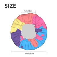 Женска двойна водоустойчива шапка за душ, цветни абстрактни цветя за многократна употреба на коса за всички прически и размери на главата