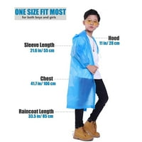 Elbourn Kids Raincoat Rain Poncho, многократна употреба на леки преносими преносими дъждовни палта якета за малко дете момичета момичета