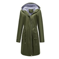 Женски тренч палто леко дъждовно яке водоустойчив на открито с качулка леки плюс размер момичета палта за жени
