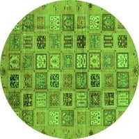 Ahgly Company Indoor Round Abstract Green Modern Area Rugs, 7 'Round