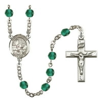 Extel St. Rosalia Catholic Rosary Beads for Men Women, Произведени в САЩ Тип метал: Сребърна табела, католическа тайнствена преданост: Св. Розалия, Цвят: Циркон