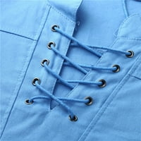 Мъжки памучни ленени ризи с дълъг ръкав риза ежедневни хипи плажни йога върхове