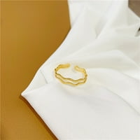 Wendunide орнаменти, пръстени деликатен дизайн пясъчно злато Двойната вълнообразна линия мода може да бъде регулируем пръстен Светлинен златен пръстен със златен пръстен злато