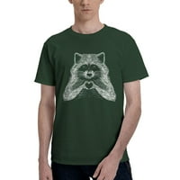 Любов миеща мечка Мъжки основна тениска с къс ръкав тъмнозелен 4x-голям