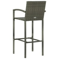 Carevas Bar Stools Grey Poly Rattan