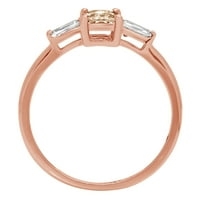 0,8ct изумрудено изрязване шампанско симулиран диамант 14K розово злато годишнина годежен камък с размер на пръстена 5.75