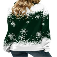 Ullycc жени коледна качулка суичър с снежинка xmas качулки пуловер джъмперни върхове
