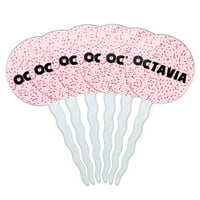 Octavia Cupcake Picks Toppers - Комплект от розови петна