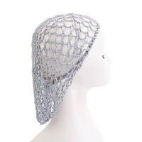 Anvazise плетене на една кука коса еластична раяон винтидж стил Дамска коса мрежа за домашно светло сиво с един размер