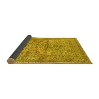 Ahgly Company Indoor Square Persian Yellow Traditional Area Rugs, 5 'квадрат