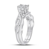 10k бяло злато кръгло диамантен булчински сватбен пръстен комплект cttw