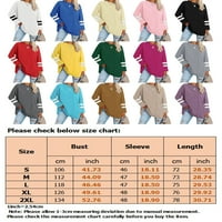 Жени ежедневни дълги ръкави пуловер върхове Дами туника блуза дами раирани тениски Разхлабени солидни цветни тренировки Tee Tops Loungewear