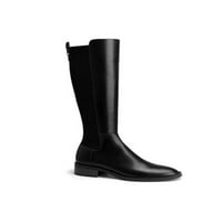 Fangasis Ladies Non Slip Chelsea Boot Boot Round Toe Riding Boots Office Waterproof Fashion Black Knee High Boots 5.5