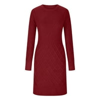 Cacommark pi дамски рокля пуловери Просверие v-образен солиден цвят фенер за ръкав за обвивка на талия за обвивка на обвивка рокля пуловер