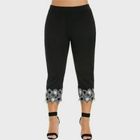 fvwitlyh тренировъчни панталони за женски гамаши спортни големи йога дантелени шевове Цвят летни твърди панталони полиестерни гамаши