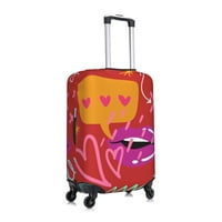 Протектор за покритие на багажа за пътуване, сърдечни устни любов символ червени куфари за багаж, голям размер