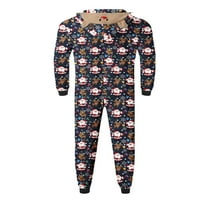 Wybzd Family Christmas pjs съвпадащи комплекти Семейство PJS Hood Jumpsuit Holiday Xmas Sleepear Pajamas за мъже жени