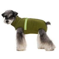 Мечка куче от руно жилетка, пуловер за зимно топло яке с D-пръстен, студено метеорологично палто за малки средни кучета котки зелени XL