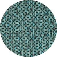 Ahgly компания на закрито кръг абстрактно светлосини килими от модерна зона, 6 'кръг