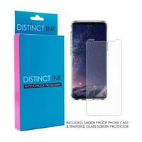 DistrentInk Clear Shockproof Hybrid Case за Bumper Samsung Galaxy S - TPU Bumper, Acrylic Back, Tempered Glass Protector - Joshua 24: - Ще служим на Господа