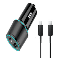 C Car Charger Urban 20W зарядно за автомобили и камиони за Meizu Zero с доставка на мощност 3. Зарядно за запалване на цигара USB зарядно - черно, идва с USB C до USB C PD кабел 3.3ft 1M 1M